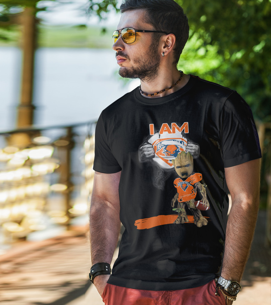 I AM Bucknell Bison Baby Groot Football T-Shirt