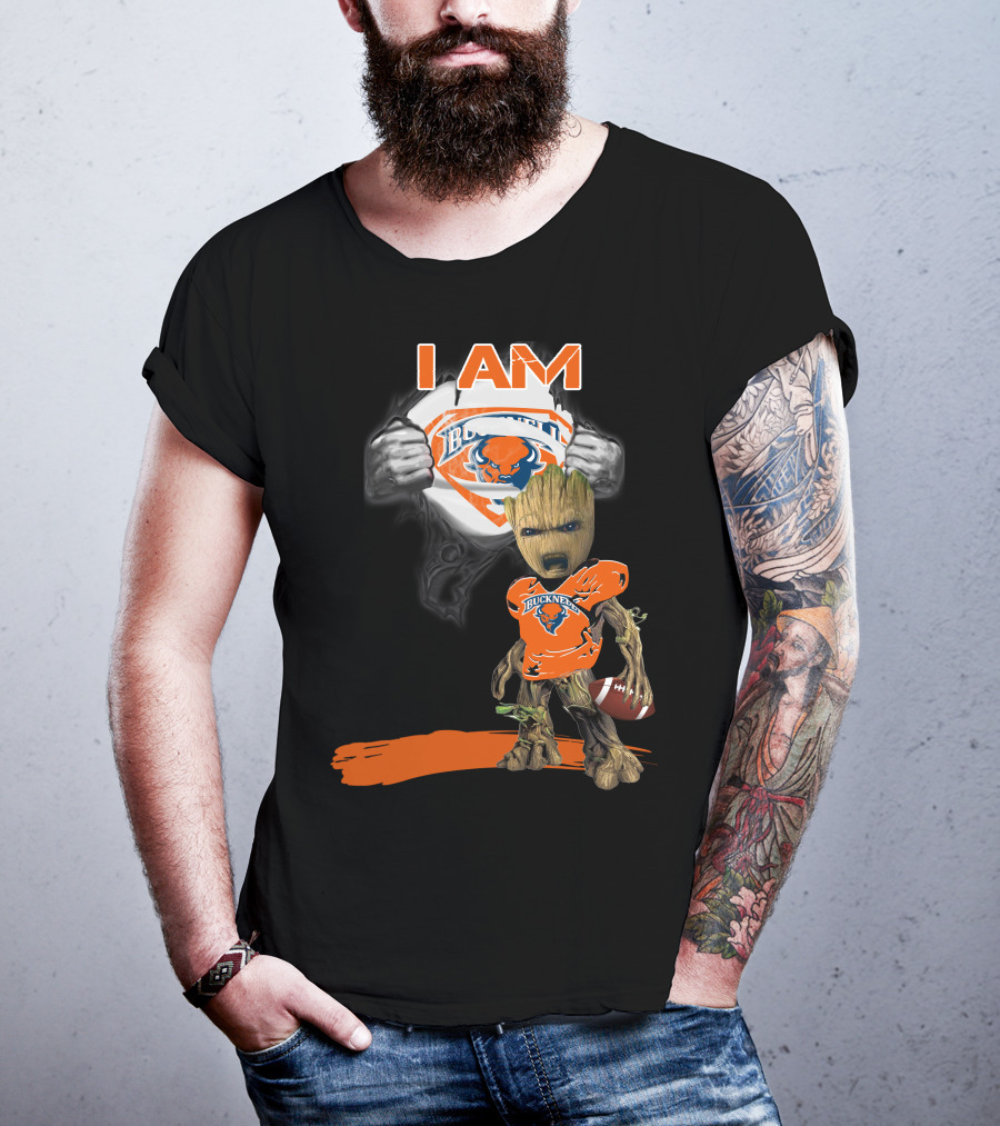 I AM Bucknell Bison Baby Groot Football T-Shirt