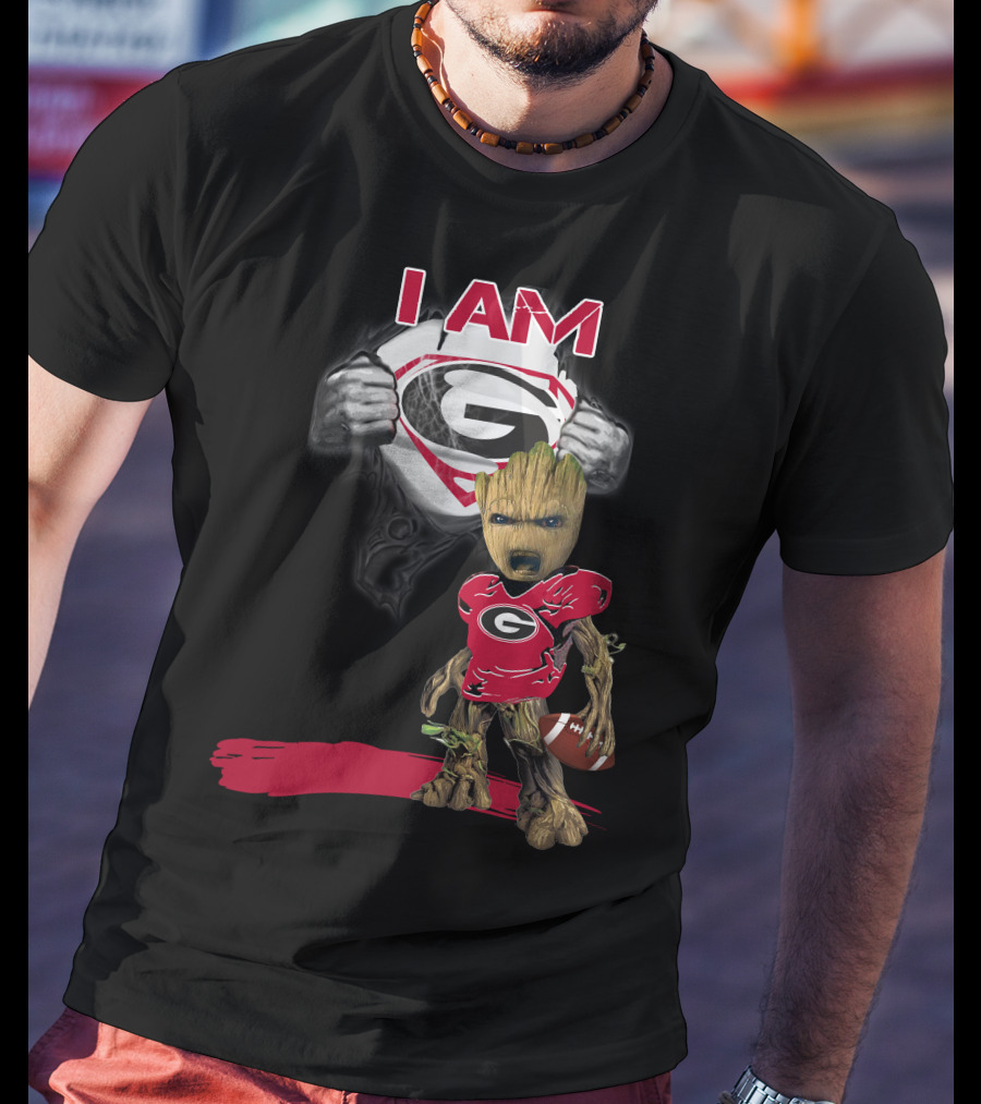 I Am Bulldogs Baby Groot Superman T-Shirt