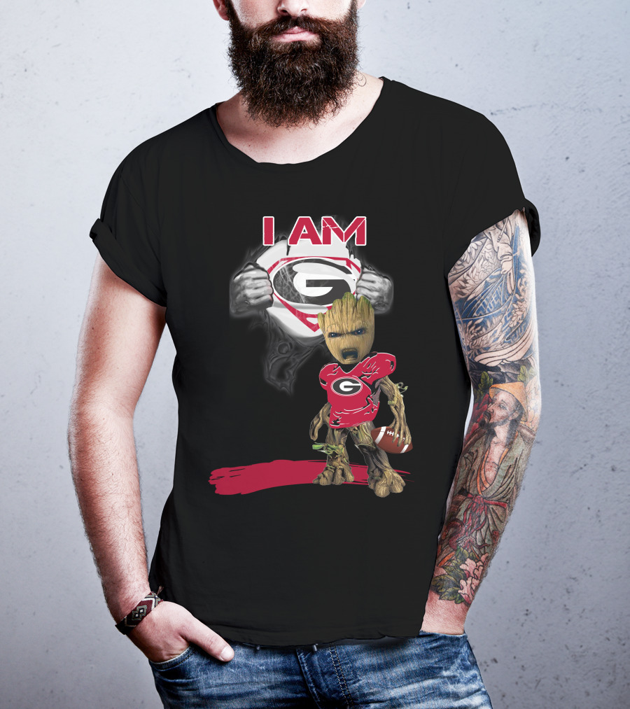 I Am Bulldogs Baby Groot Superman T-Shirt