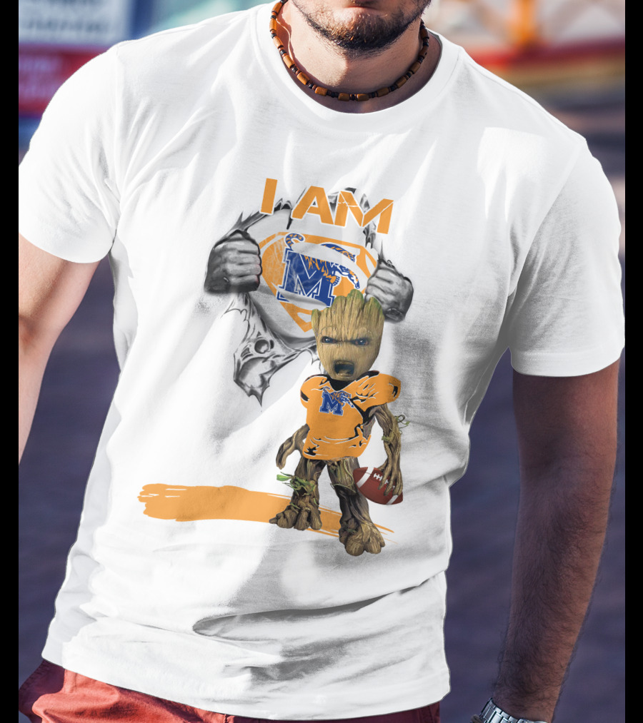 I AM Memphis Baby Groot Football Fan T-Shirt