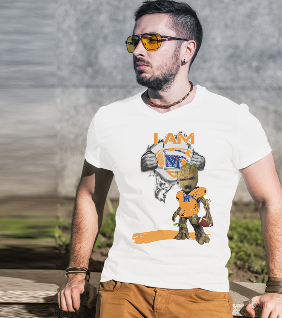 I AM Memphis Baby Groot Football Fan T-Shirt