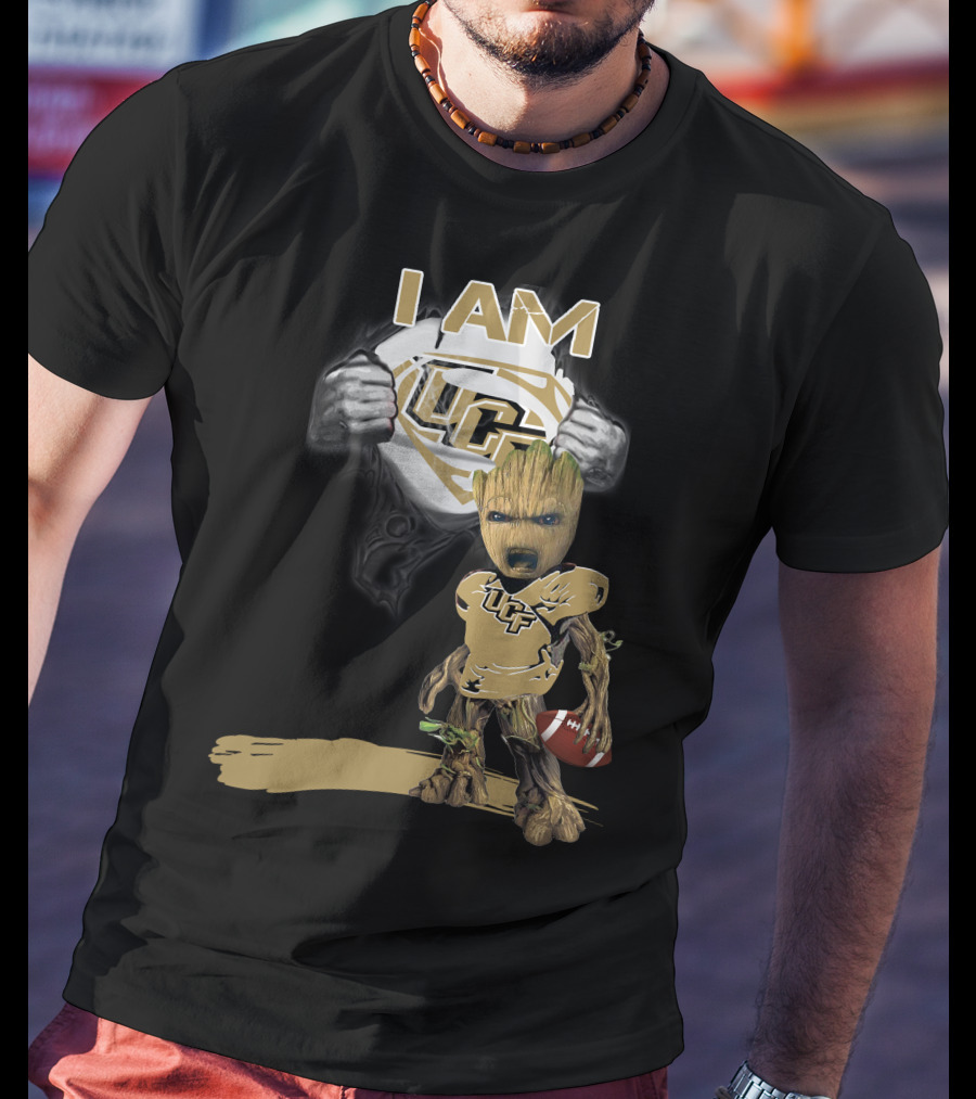 I AM UCF Baby Groot Football Superman T-Shirt