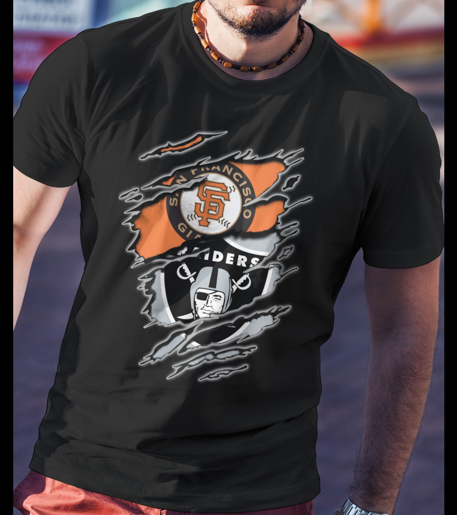 San Francisco Giants Raiders Ripped T-Shirt