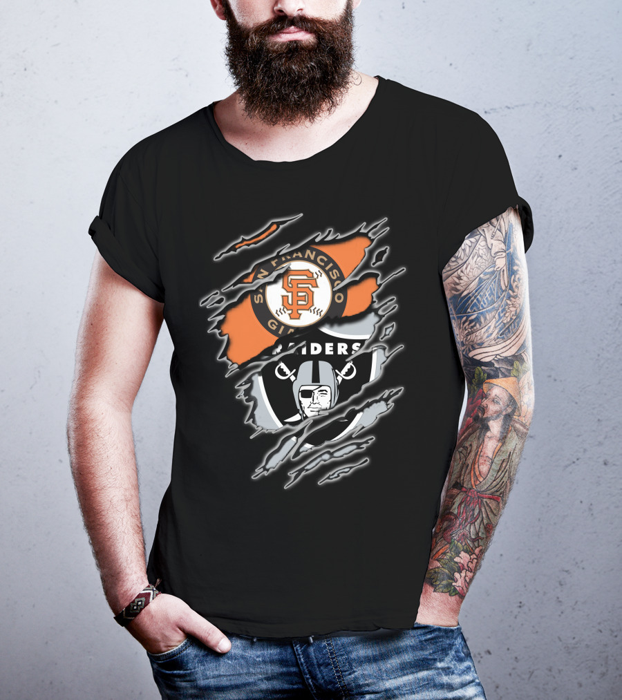 San Francisco Giants Raiders Ripped T-Shirt