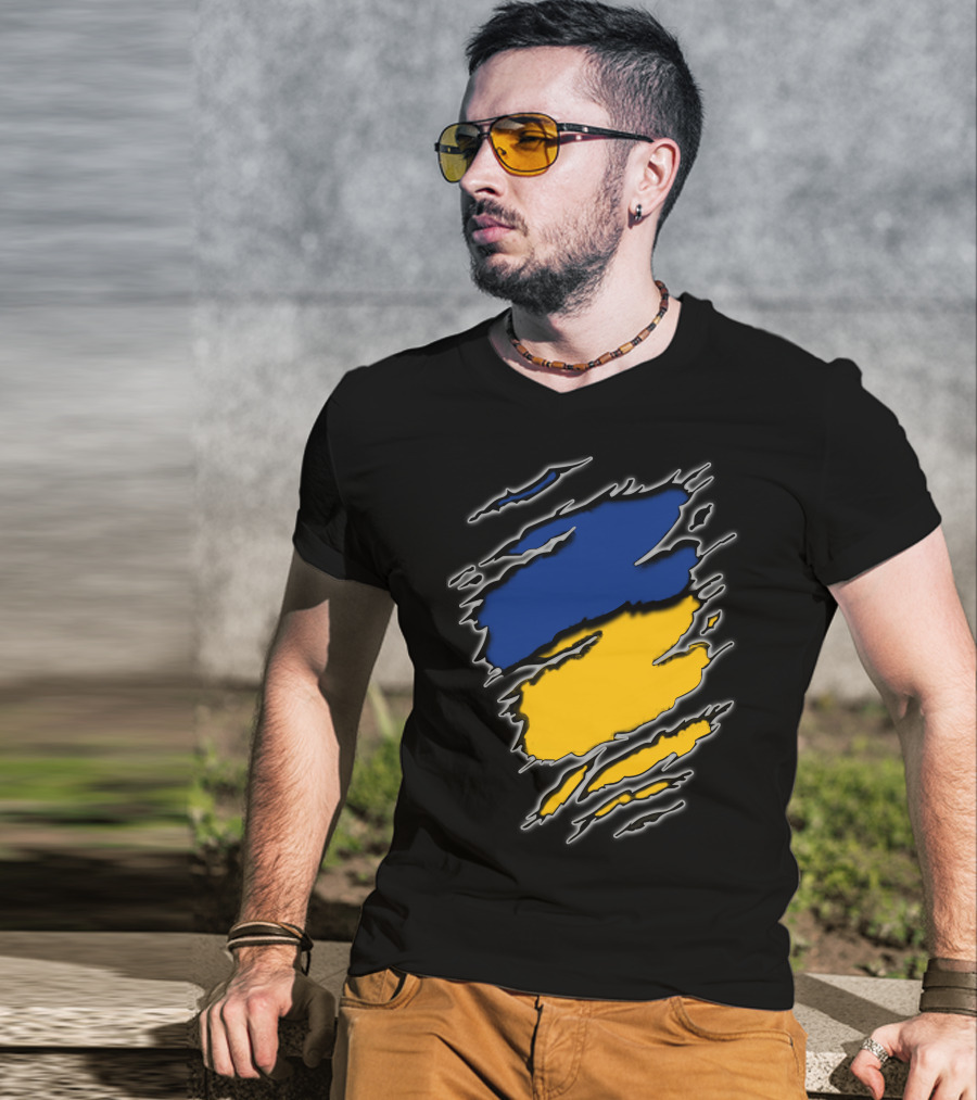 Steelers Cubs15 Blue And Yellow Slashed T-Shirt