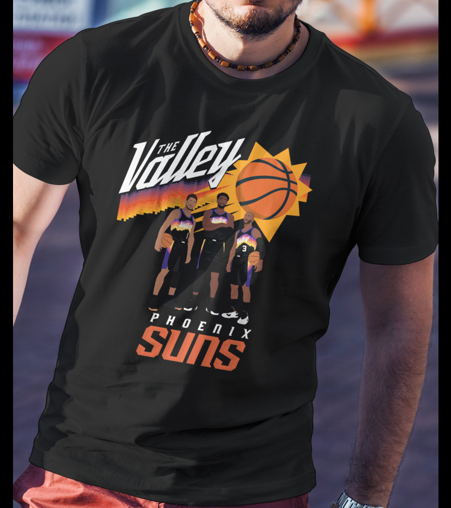 The Valley Phoenix Suns Basketball Trio With Sunburst T-Shirt