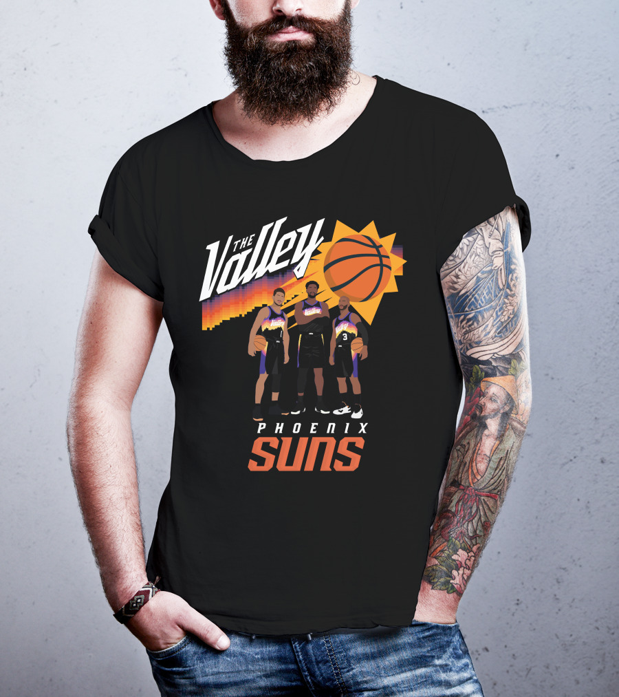 The Valley Phoenix Suns Basketball Trio With Sunburst T-Shirt