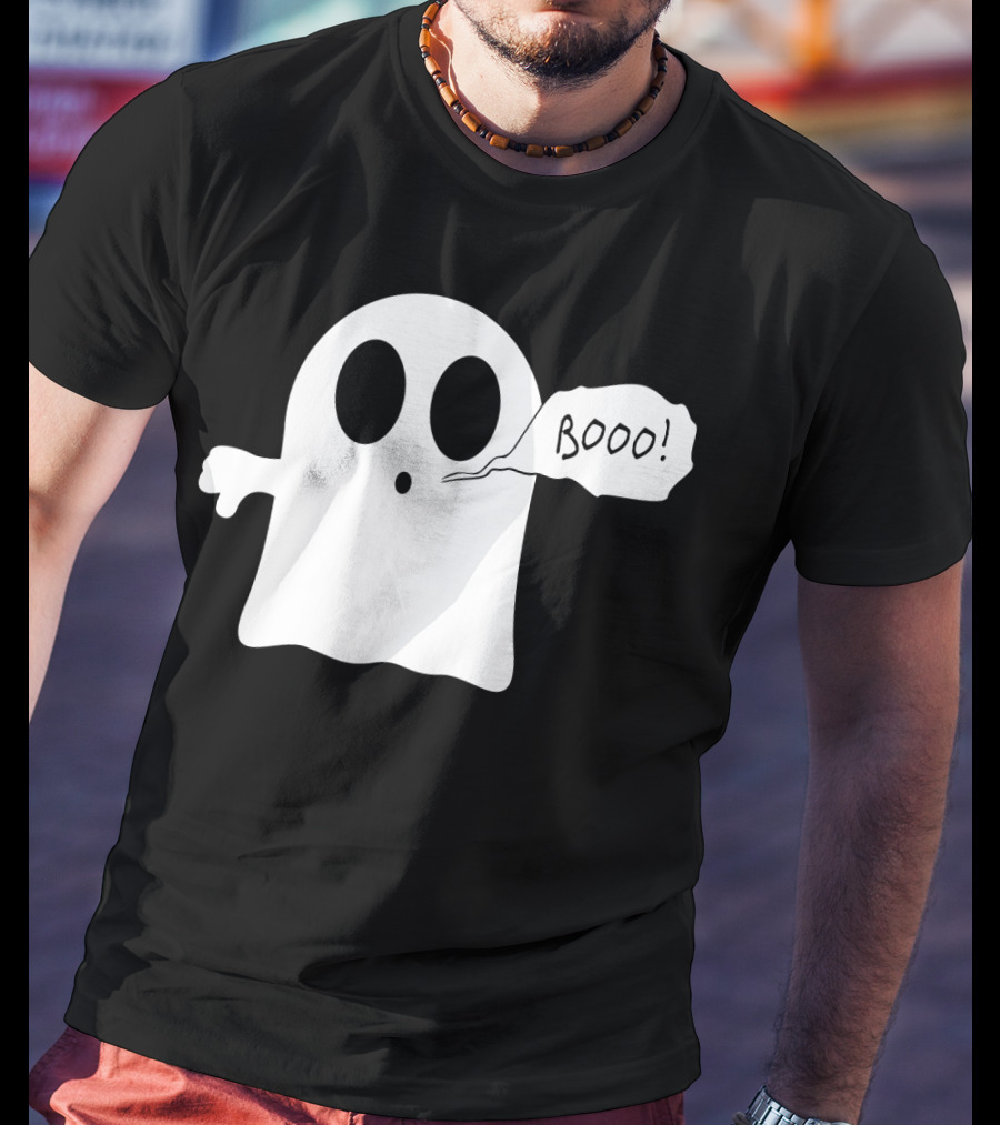 Booo Ghost With Surprised Expression And Speech Bubble T-Shirt