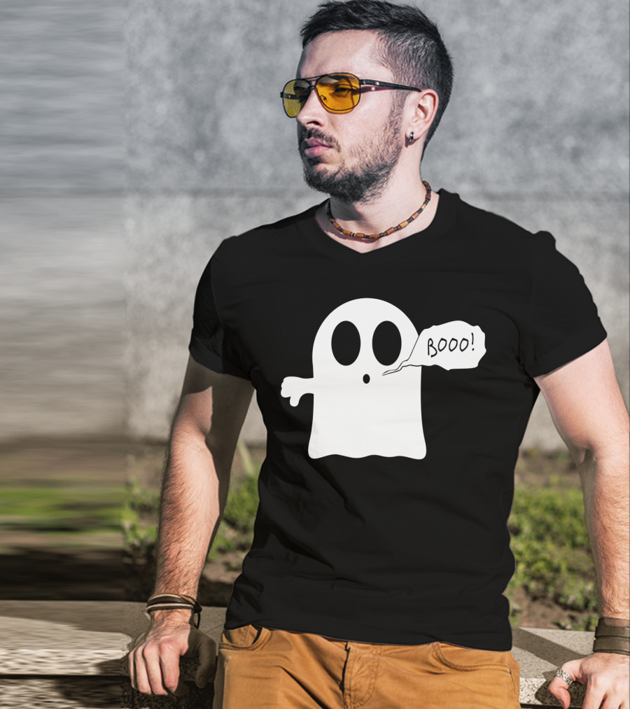 Booo Ghost With Surprised Expression And Speech Bubble T-Shirt