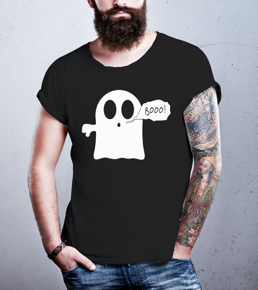 Booo Ghost With Surprised Expression And Speech Bubble T-Shirt