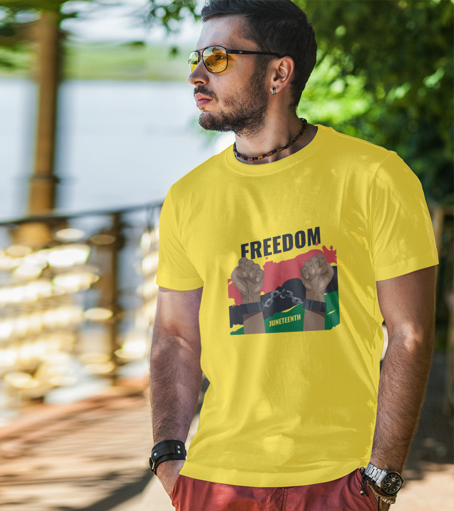 FREEDOM JUNETEENTH Fists Breaking Chains T-Shirt