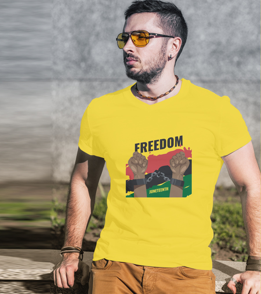 FREEDOM JUNETEENTH Fists Breaking Chains T-Shirt