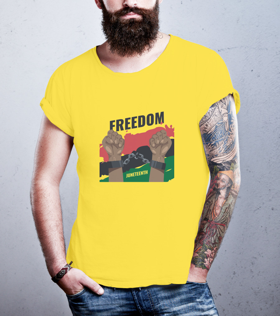 FREEDOM JUNETEENTH Fists Breaking Chains T-Shirt