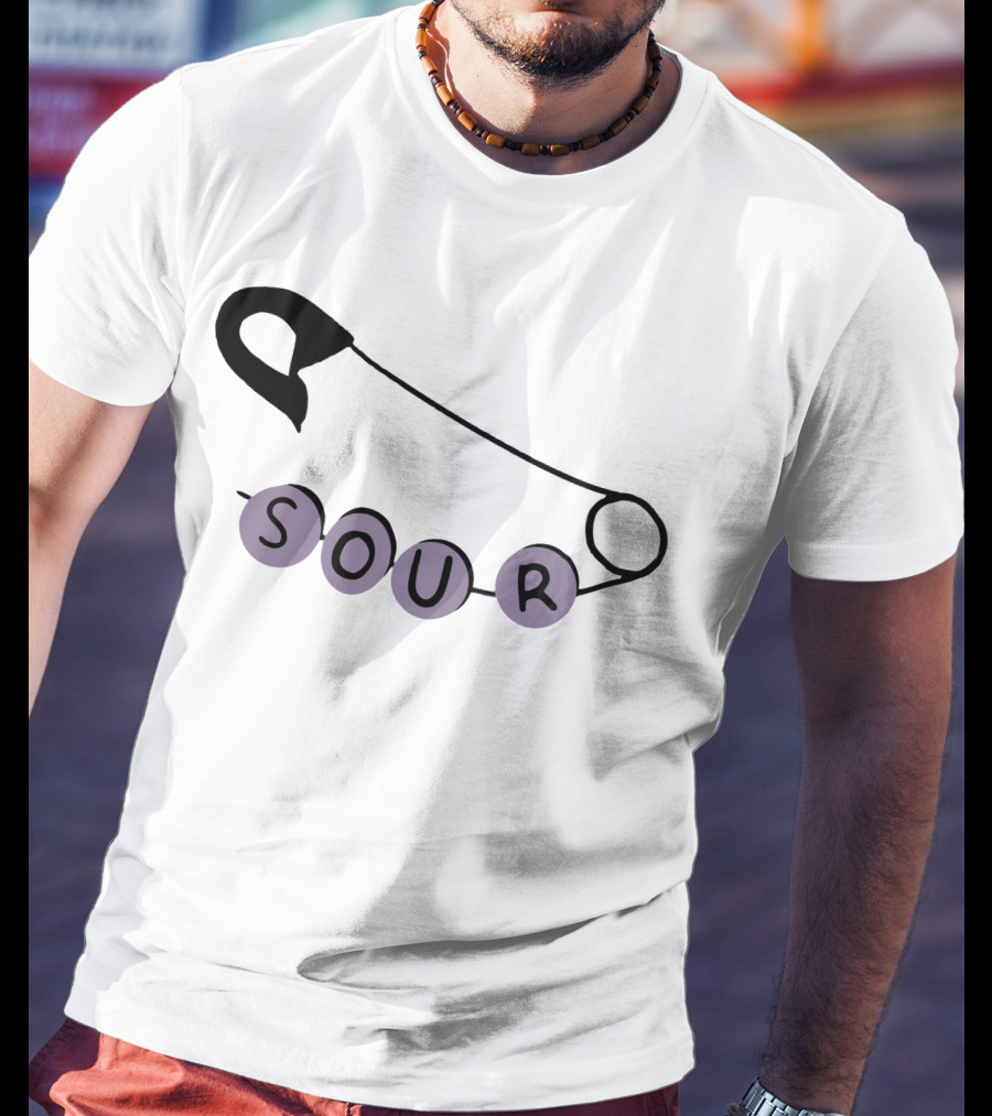 SOUR Safety Pin Pastel Beads T-Shirt
