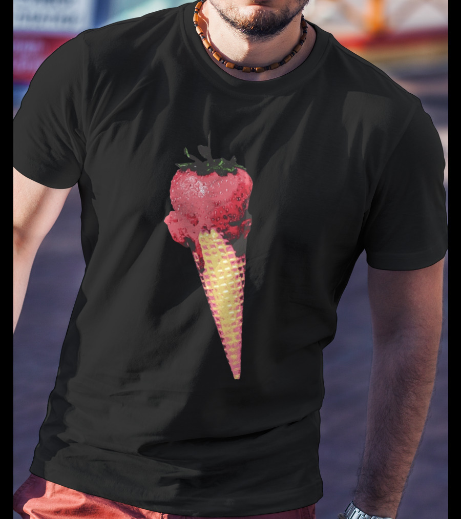 Strawberry Ice Cream Cone Fusion T-Shirt