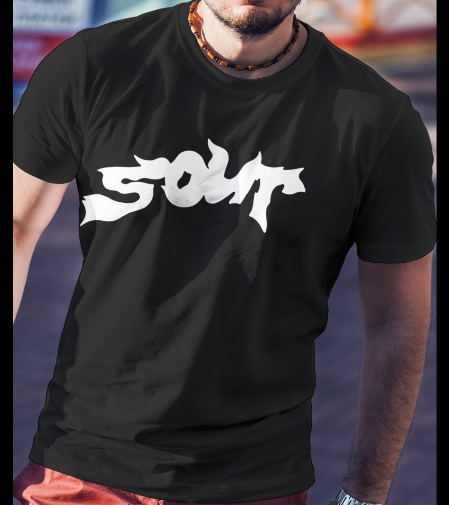 SOUR WHITE Dripping Text T-Shirt
