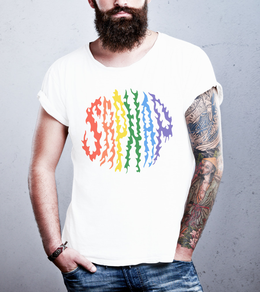 Sapnap Colorful Rainbow Flame Text T-Shirt
