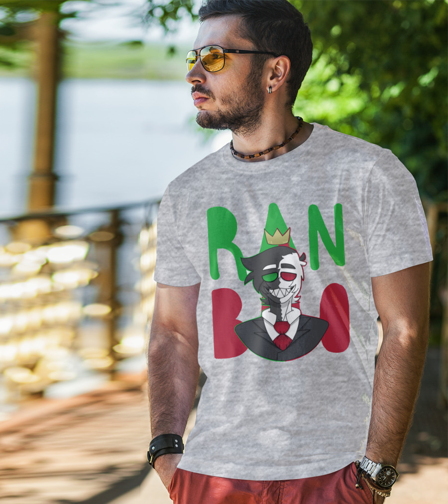 Ranboo Crowned Character In Red Green Black Color Scheme T-Shirt