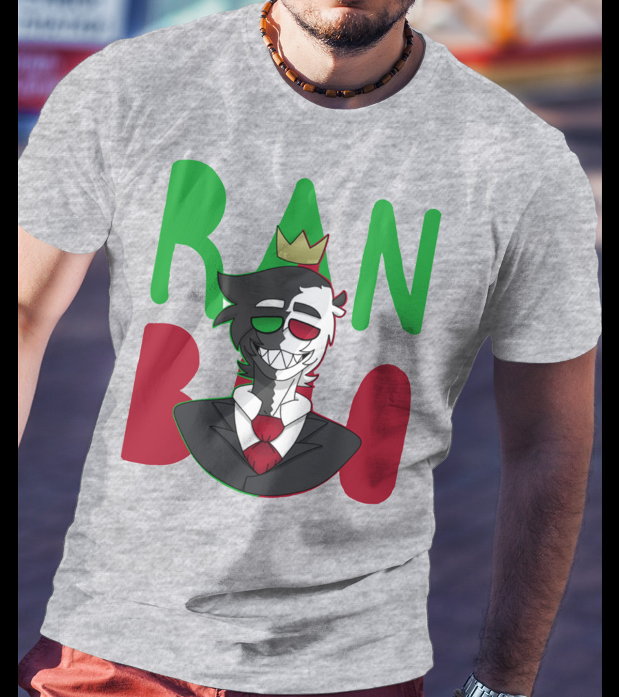 Ranboo Crowned Character In Red Green Black Color Scheme T-Shirt