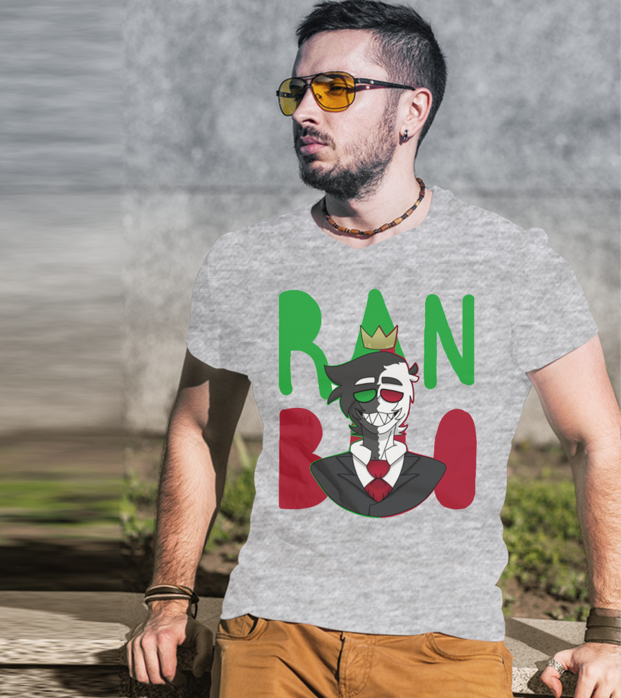 Ranboo Crowned Character In Red Green Black Color Scheme T-Shirt