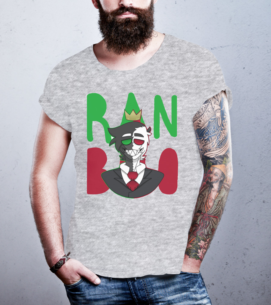 Ranboo Crowned Character In Red Green Black Color Scheme T-Shirt