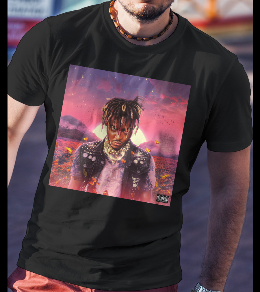 Juice Wrld Legends Never Die Album Cover Parental Advisory T-Shirt