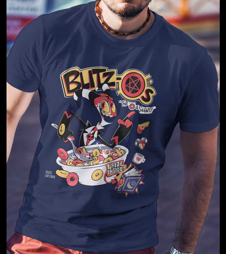 Blitzo's The O Is Silent Prize Inside Cereal Hazbin Hotel Store T-Shirt