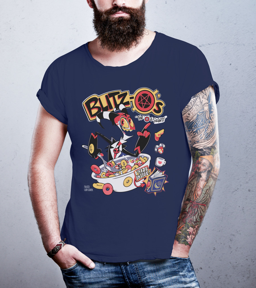 Blitzo's The O Is Silent Prize Inside Cereal Hazbin Hotel Store T-Shirt