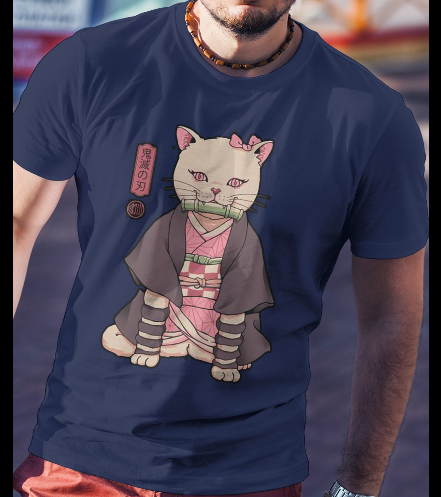 Stolas Store Nezuko Cat Demon Slayer T-Shirt
