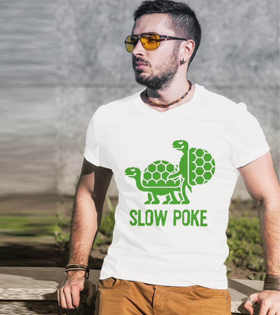Slow Poke Turtles Hexagonal Pattern Fun T-Shirt