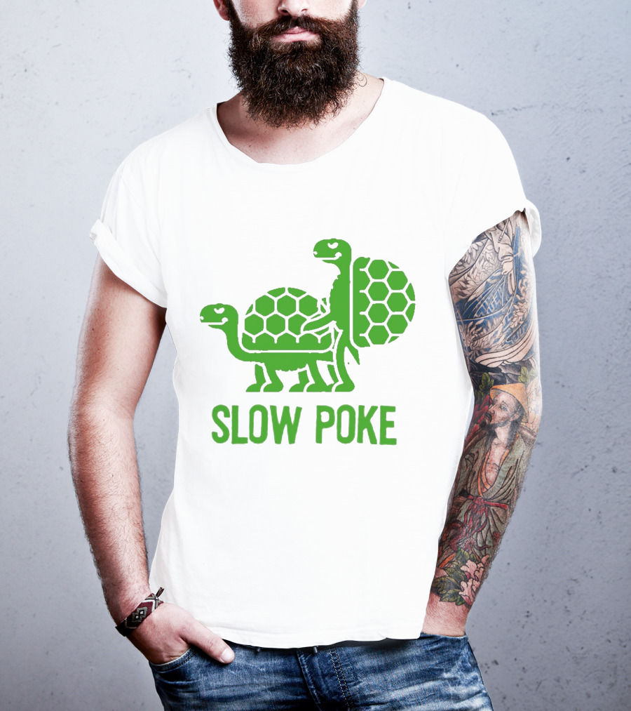 Slow Poke Turtles Hexagonal Pattern Fun T-Shirt