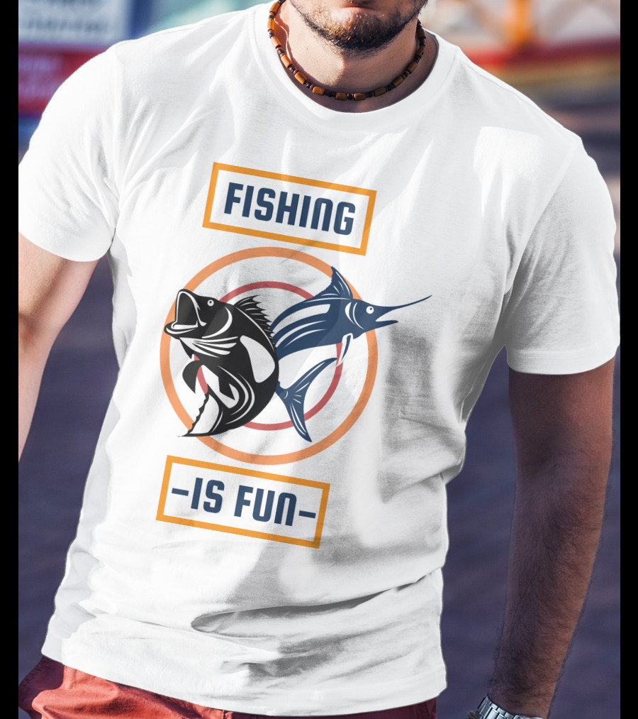 Fishing Is Fun Marlin And Bass Circular Target T-Shirt