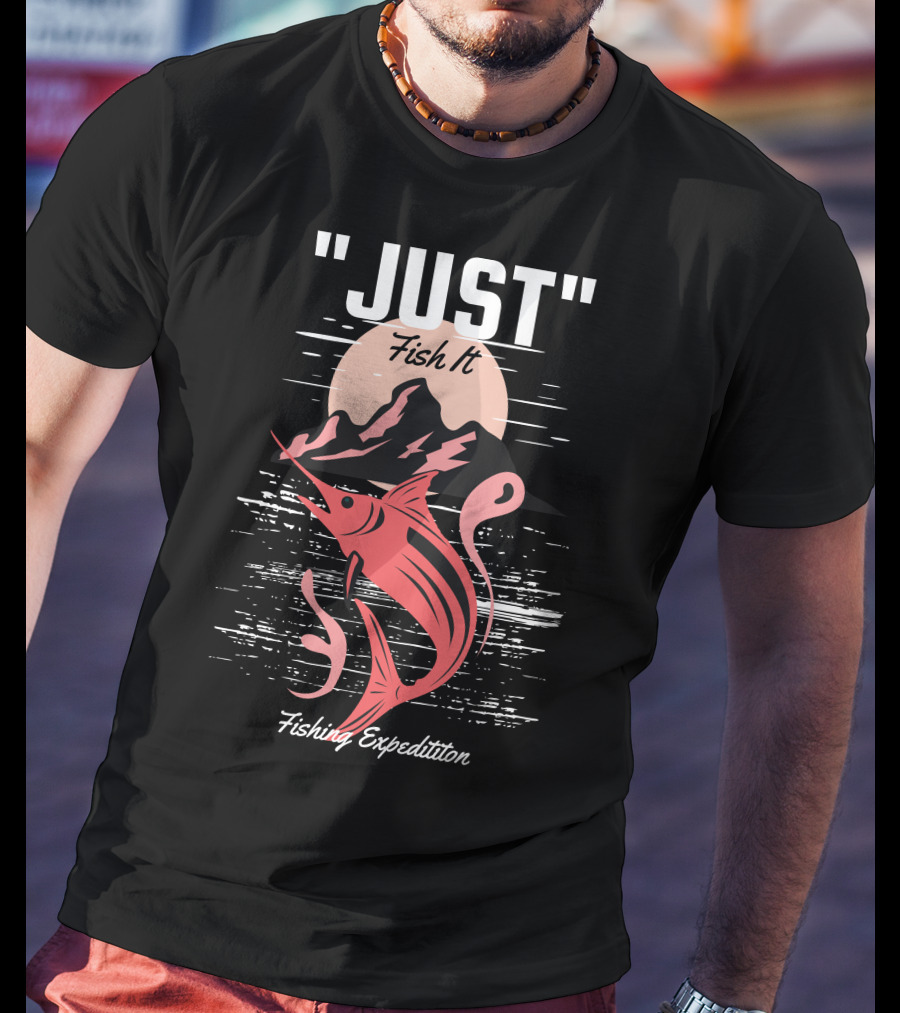 Just Fish It Fishing Expedition Moonlit Marlin Adventure T-Shirt