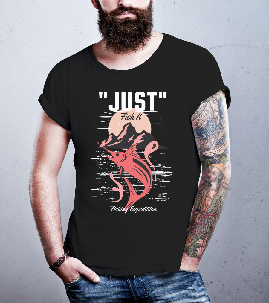 Just Fish It Fishing Expedition Moonlit Marlin Adventure T-Shirt