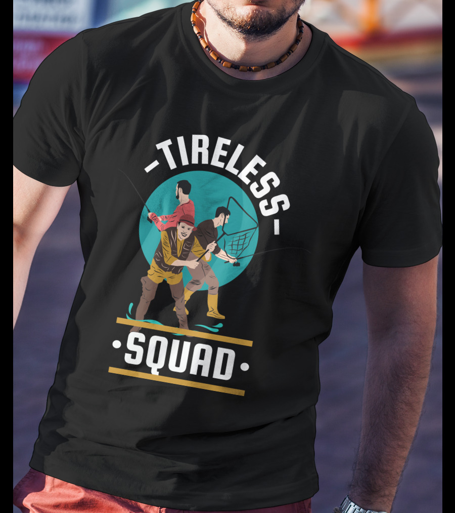 Tireless Fishing Enthusiasts With Nets And Rods T-Shirt