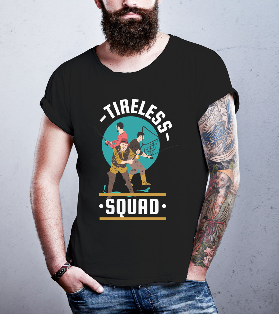 Tireless Fishing Enthusiasts With Nets And Rods T-Shirt