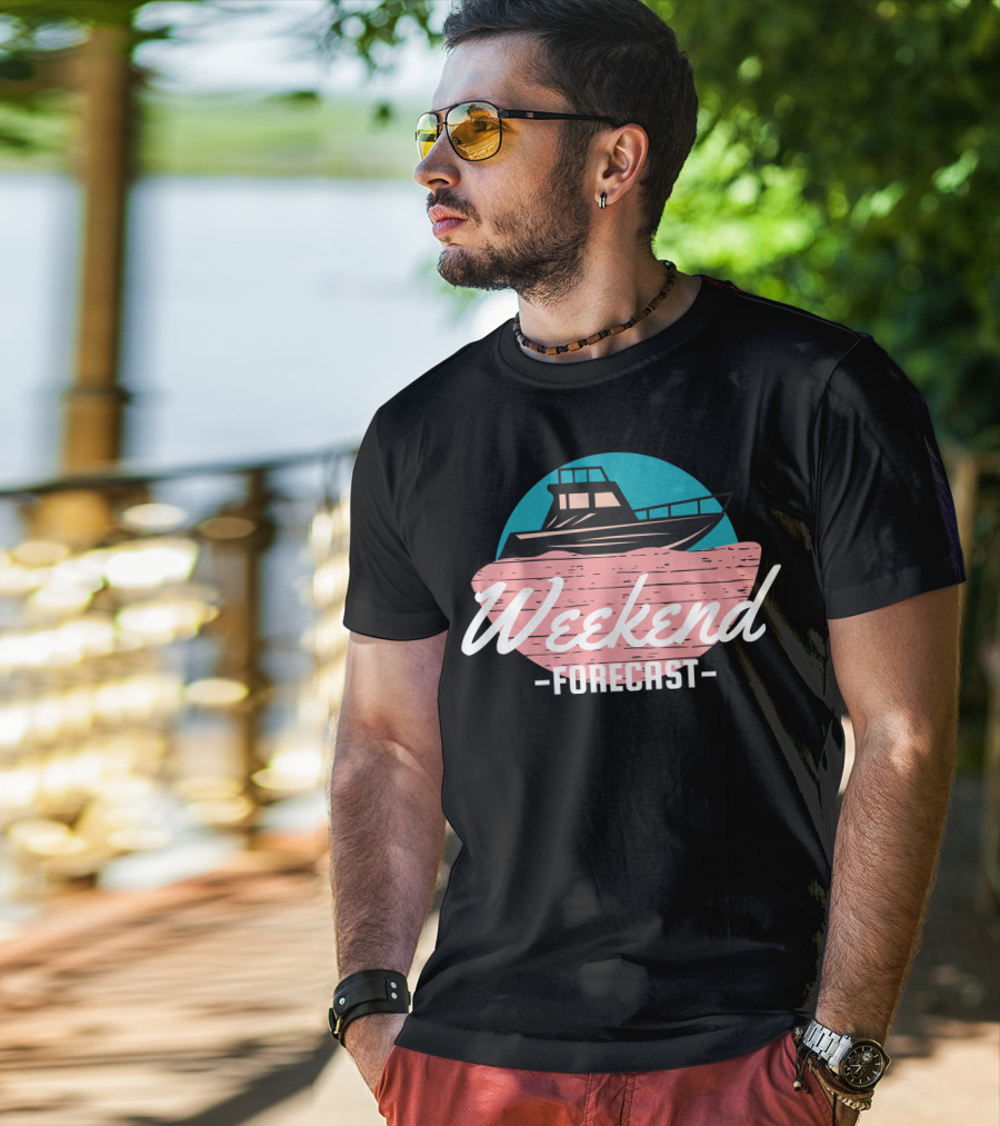 Weekend Forecast Boat On Water T-Shirt