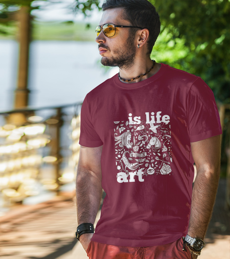 Art Is Life - Whimsical Fantasy Floral T-Shirt