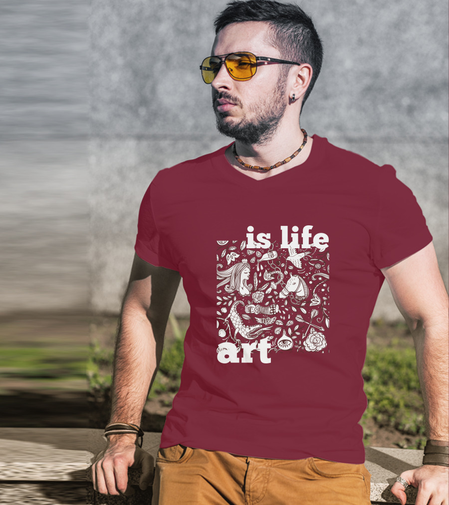 Art Is Life - Whimsical Fantasy Floral T-Shirt