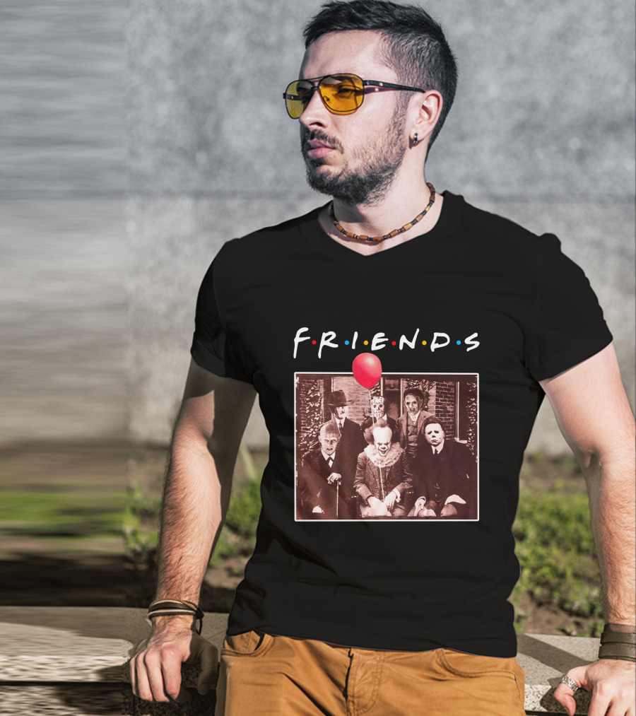 FRIENDS Horror Characters With Red Balloon Image T-Shirt