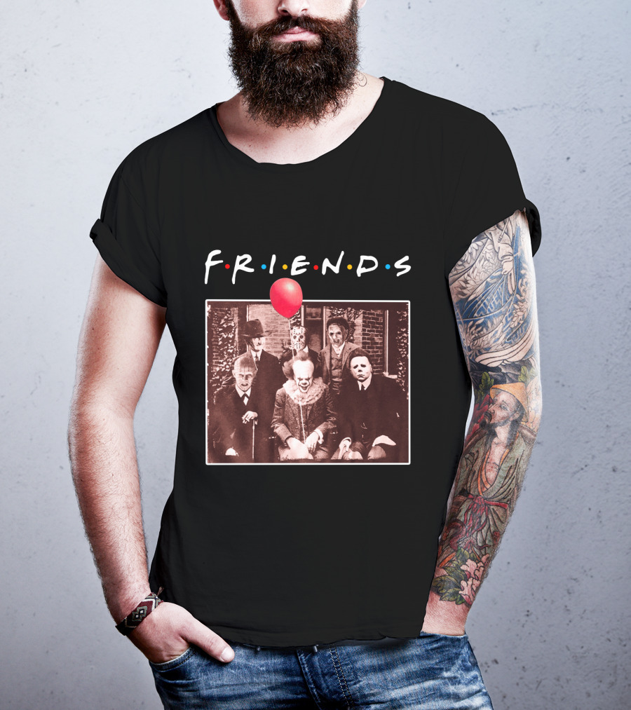 FRIENDS Horror Characters With Red Balloon Image T-Shirt