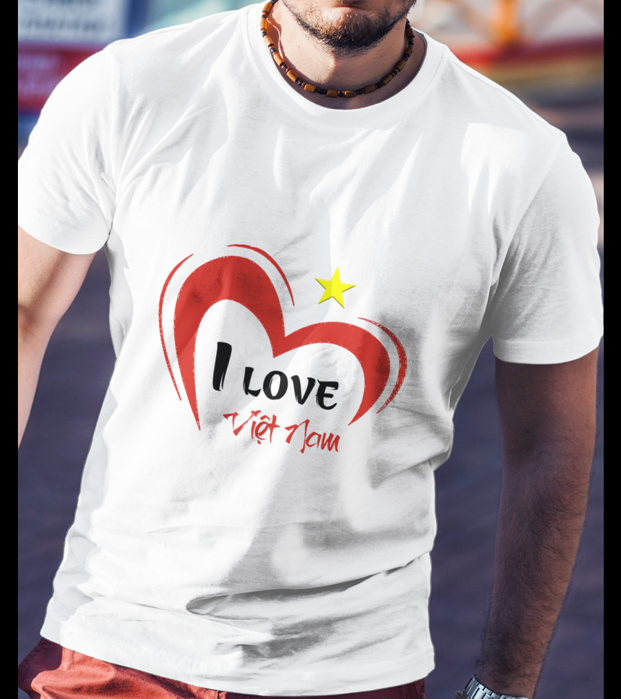 I Love Việt Nam Red Heart Yellow Star T-Shirt