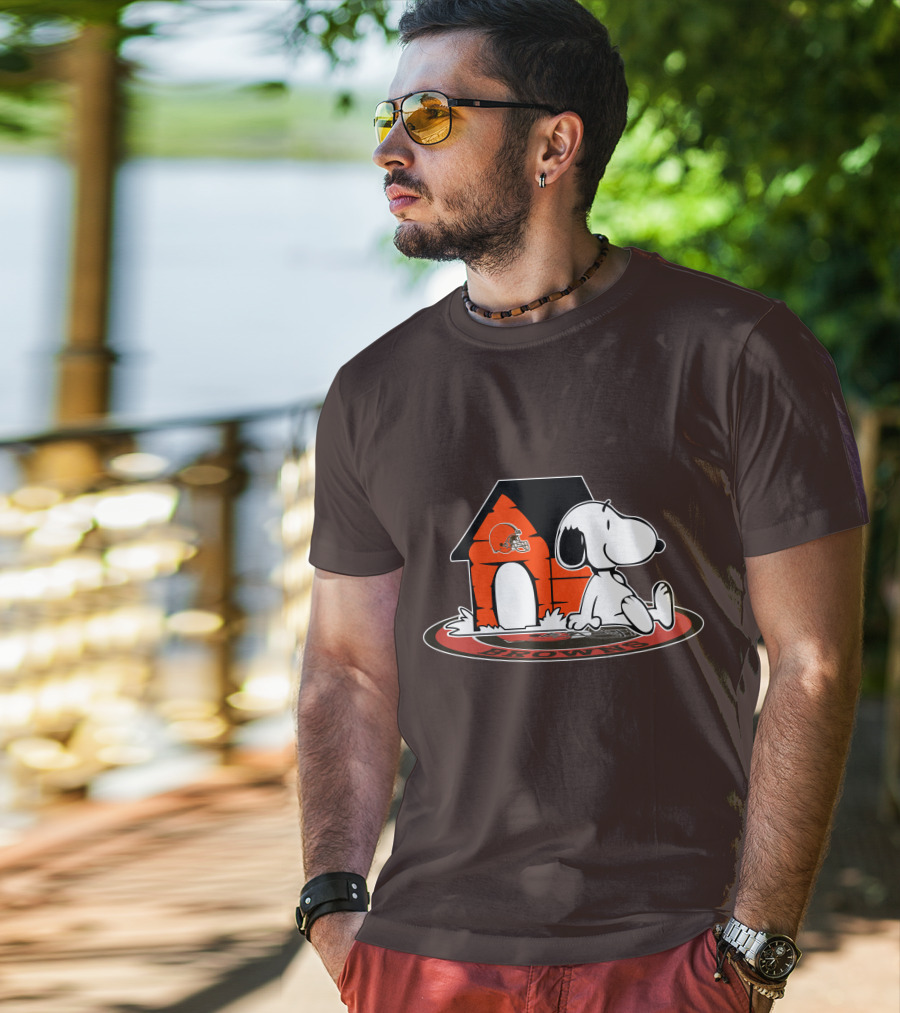 Cleveland Browns Football Fan Snoopy Now And Forever T-Shirt