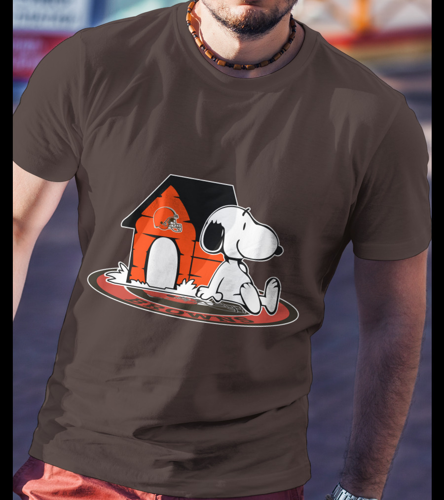 Cleveland Browns Football Fan Snoopy Now And Forever T-Shirt