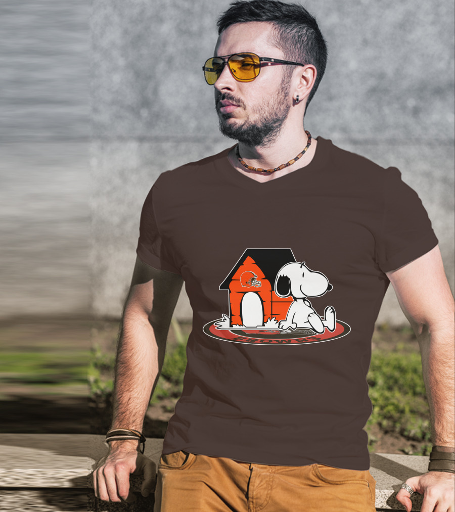 Cleveland Browns Football Fan Snoopy Now And Forever T-Shirt