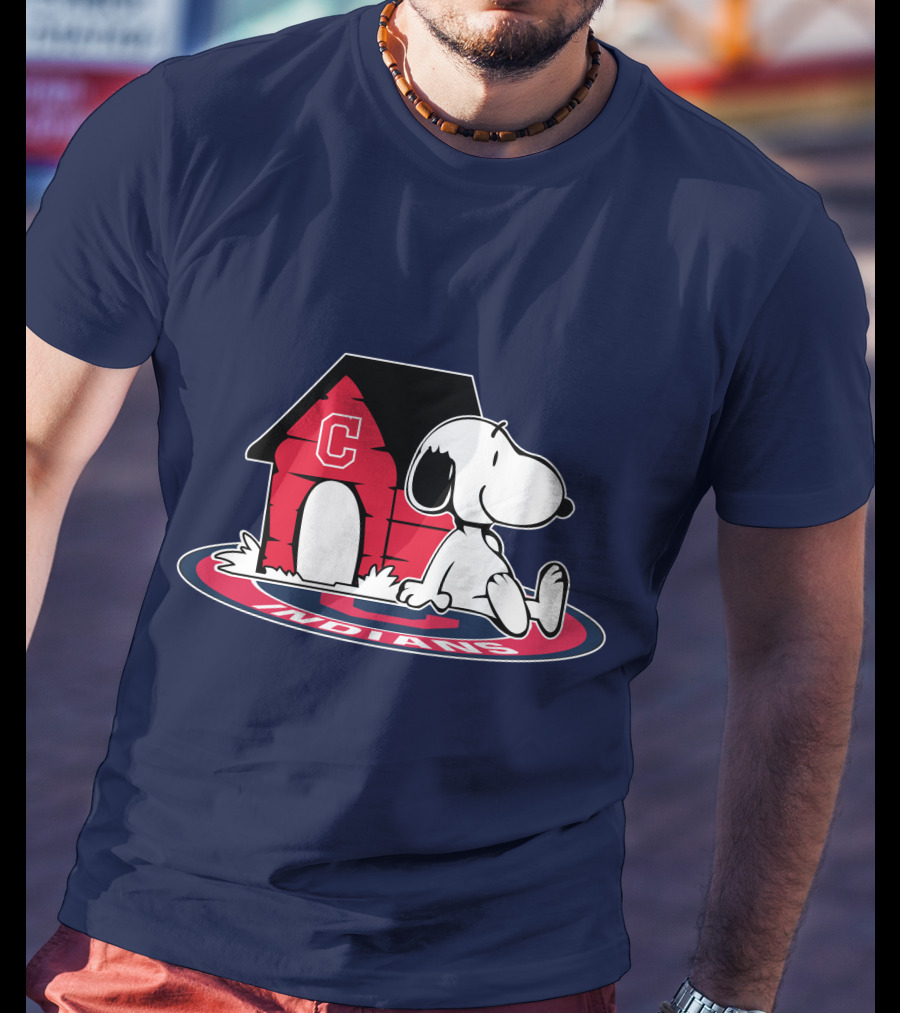 Snoopy Cleveland Indians Baseball Fan Now And Forever T-Shirt