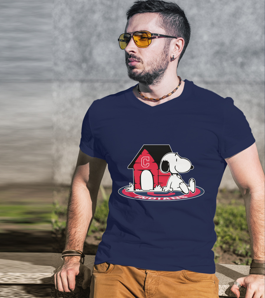 Snoopy Cleveland Indians Baseball Fan Now And Forever T-Shirt