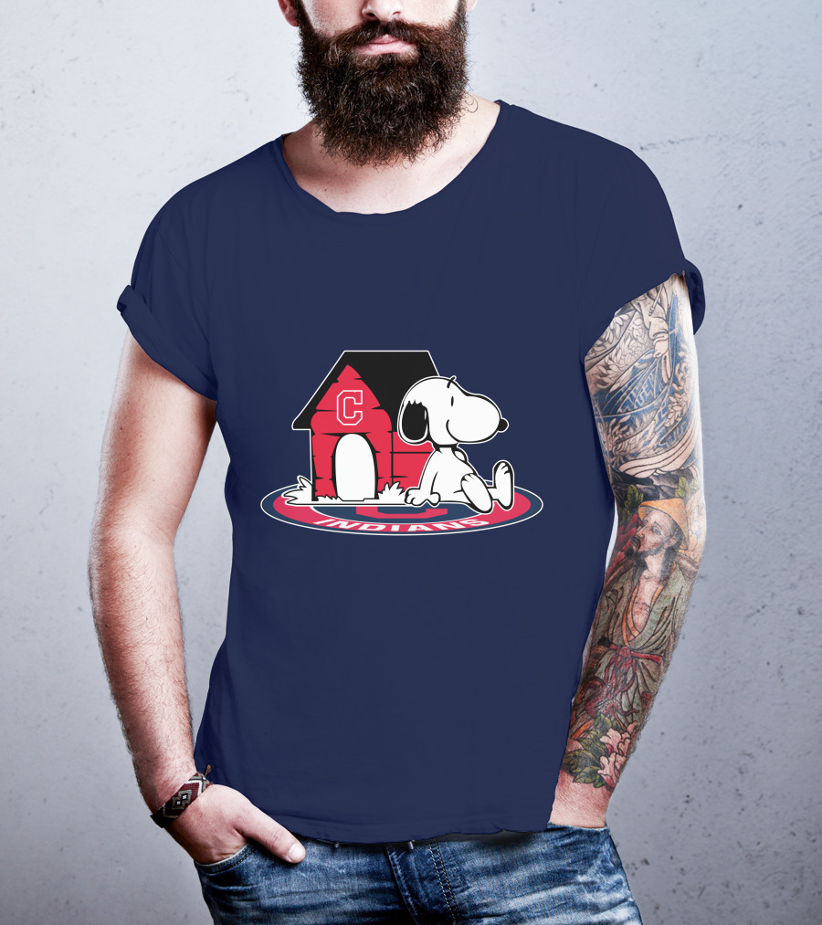 Snoopy Cleveland Indians Baseball Fan Now And Forever T-Shirt