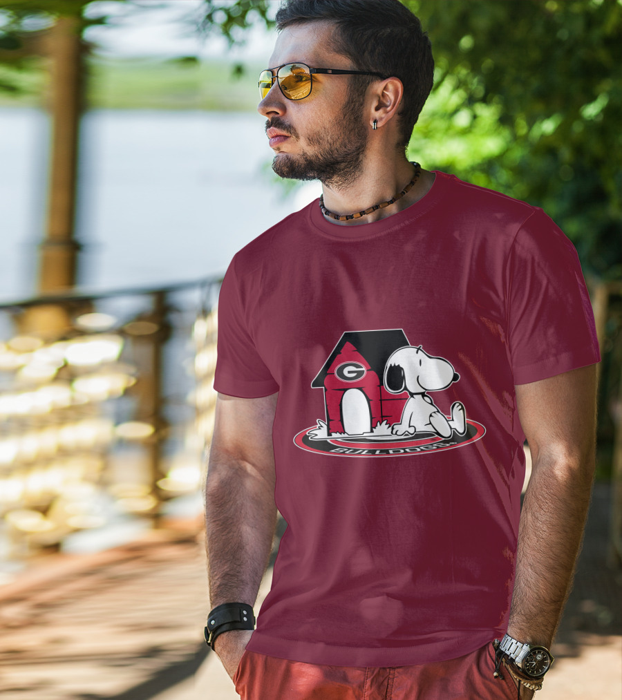 Snoopy Bulldogs Georgia Football Fan Now And Forever T-Shirt